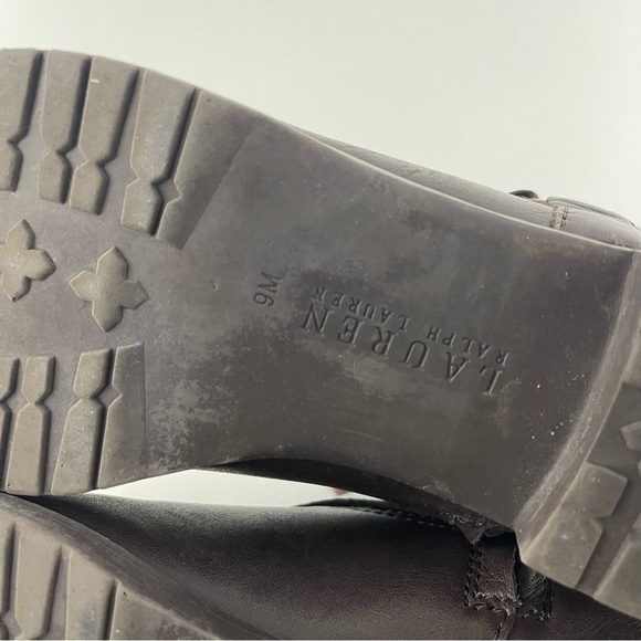 RALPH LAUREN Dark Brown Suede Leather Sulita Harness Tall Knee High Riding Boots - Picture 9 of 12